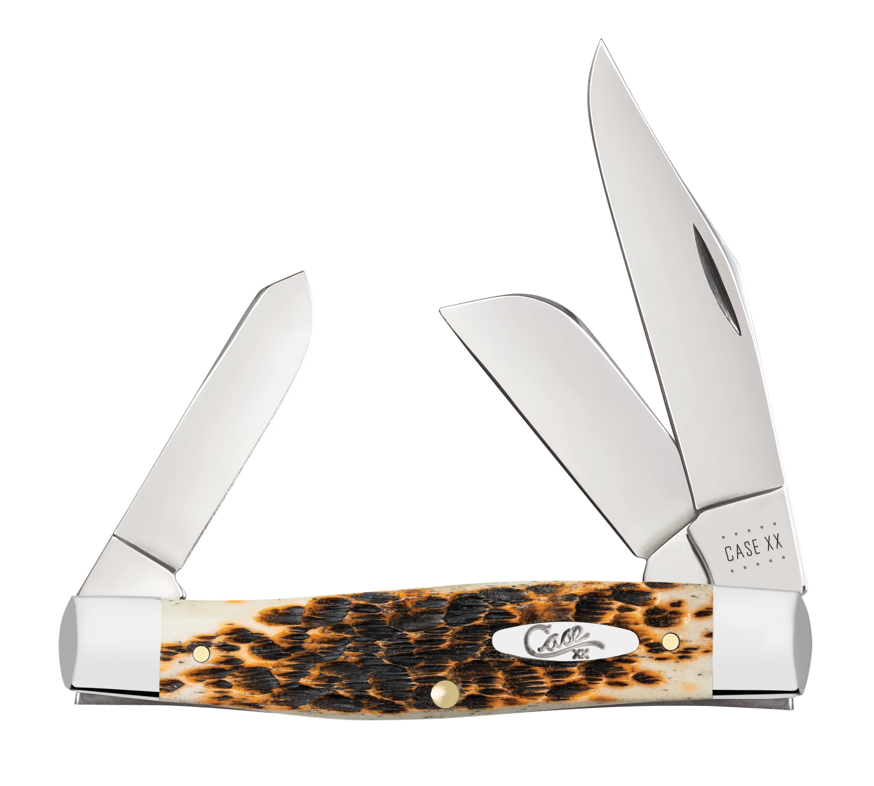 Peach Seed Jig Amber Bone CS Large Stockman 00204